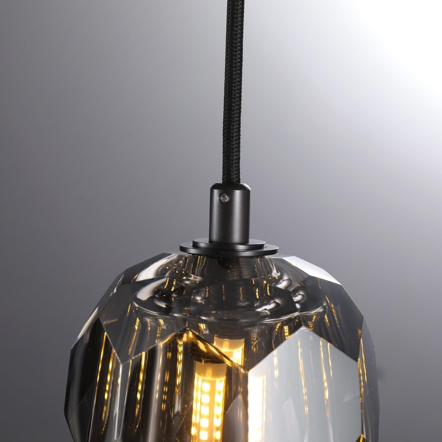 Bille De Crystal Glass Cord Pendant 5''D - GILDLAMPS