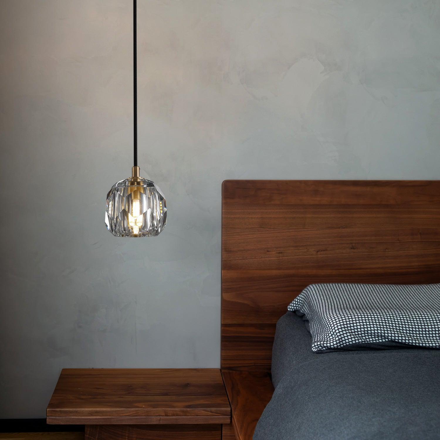 Bille De Crystal Glass Cord Pendant 5''D - GILDLAMPS