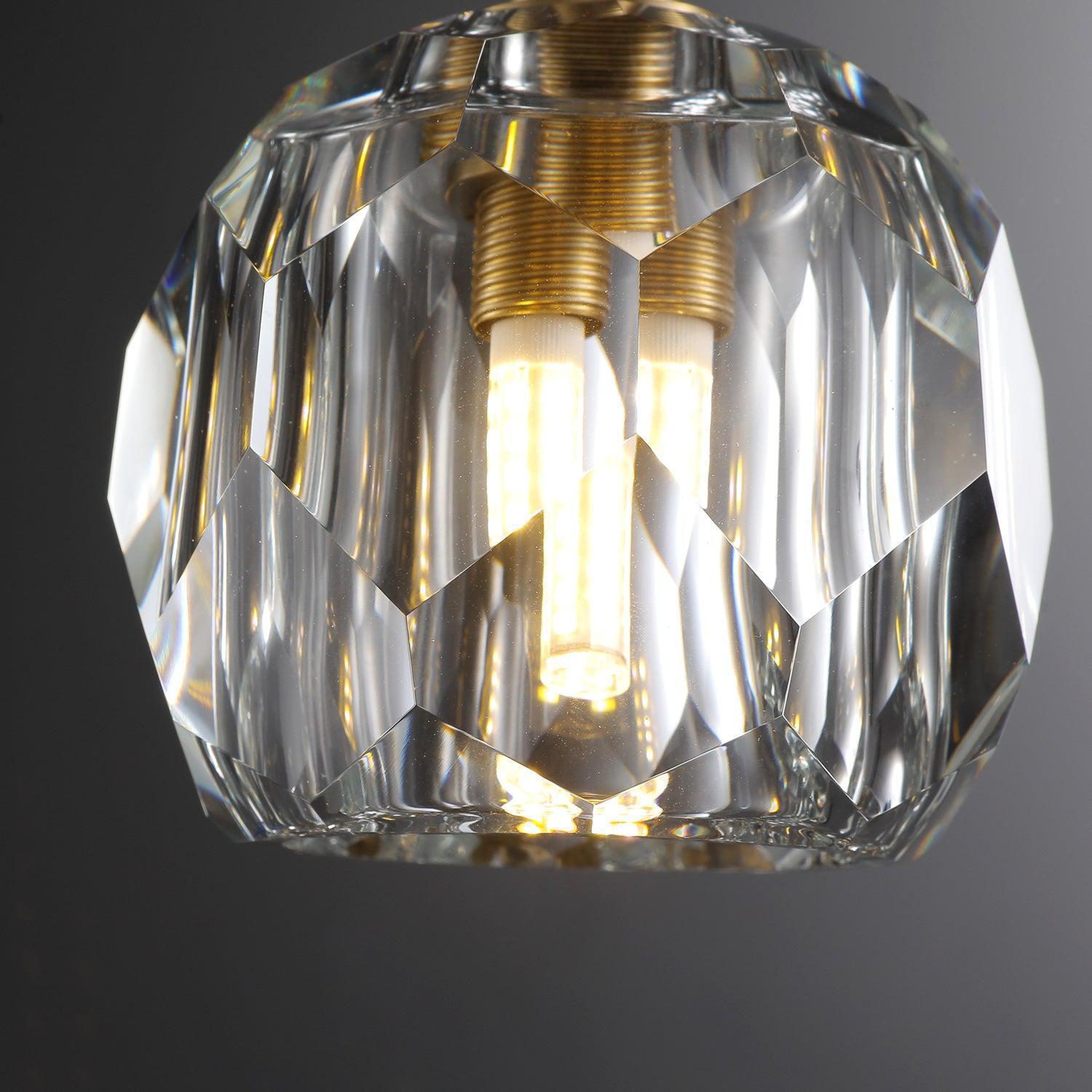 Bille De Crystal Glass Cord Pendant 5''D - GILDLAMPS
