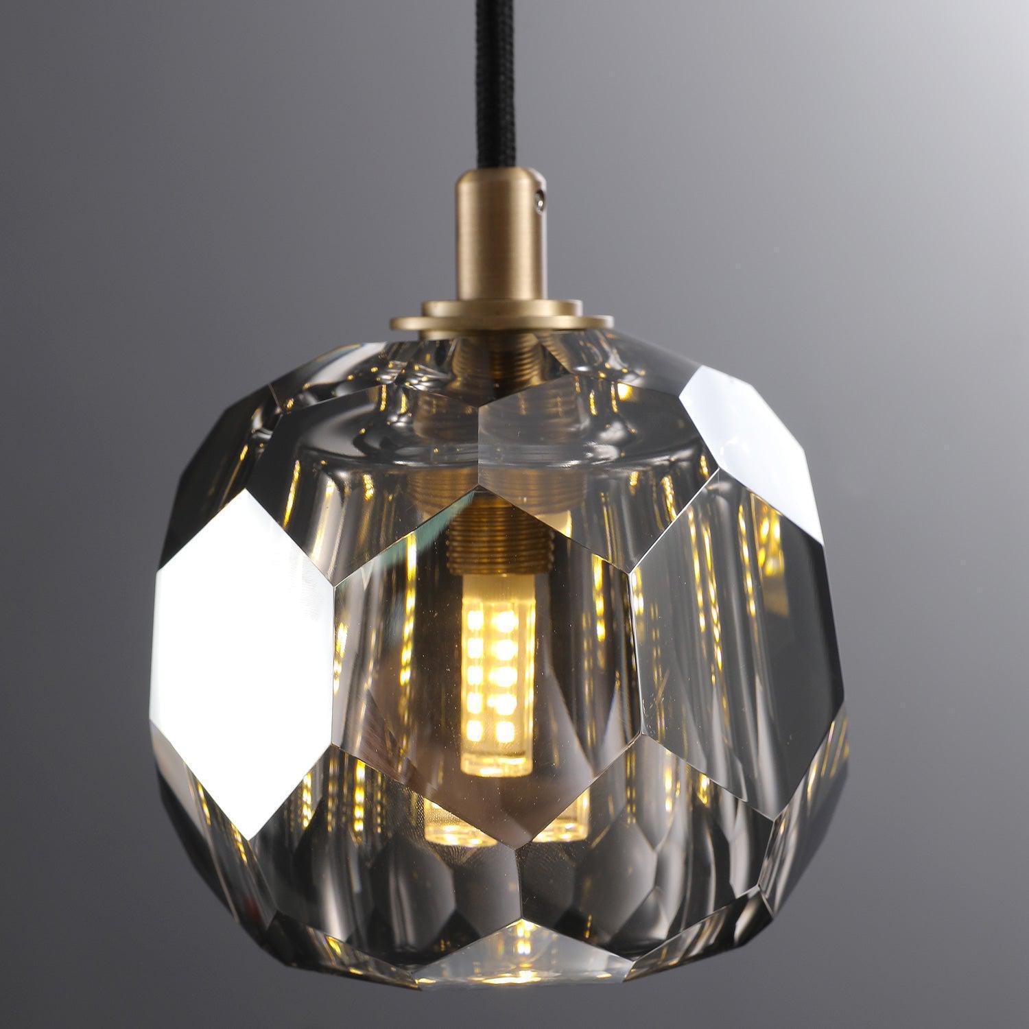 Bille De Crystal Glass Cord Pendant 5''D - GILDLAMPS