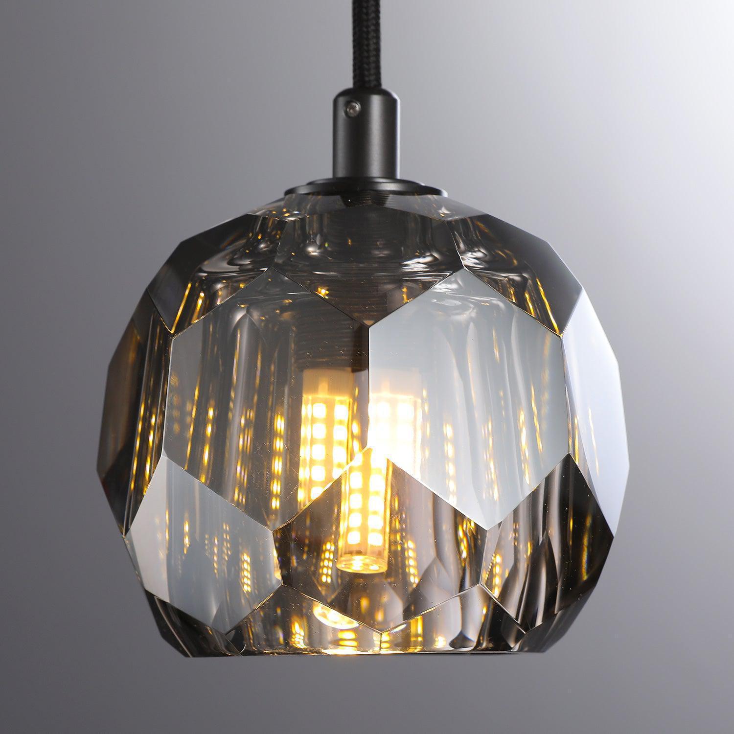 Bille De Crystal Glass Cord Pendant 5''D - GILDLAMPS