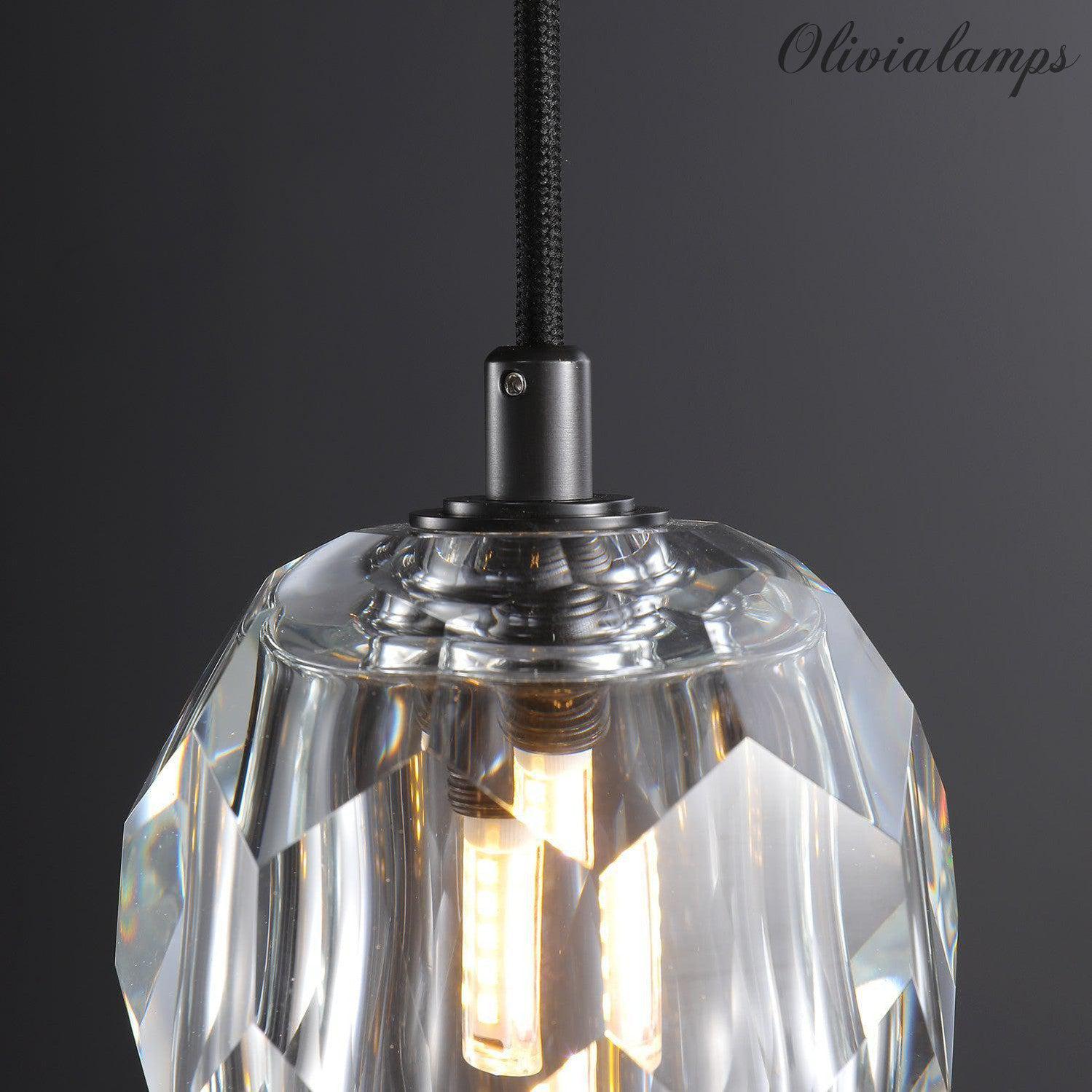Bille De Crystal Glass Cord Pendant 5''D - GILDLAMPS