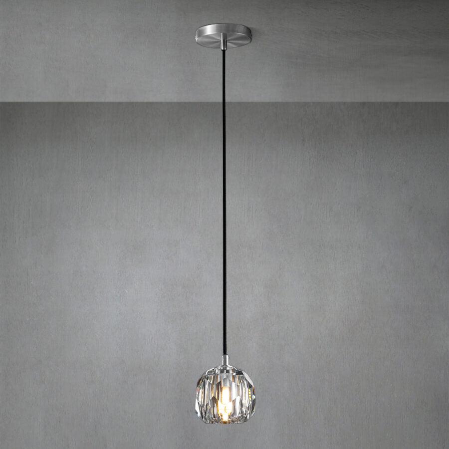 Bille De Crystal Glass Cord Pendant 5''D - GILDLAMPS