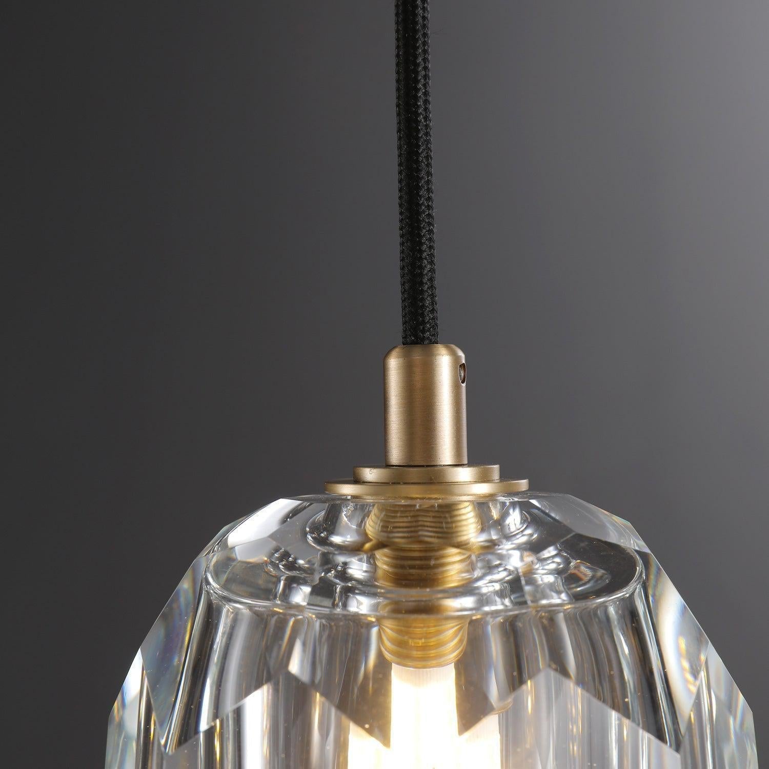 Bille De Crystal Glass Cord Pendant 5''D - GILDLAMPS