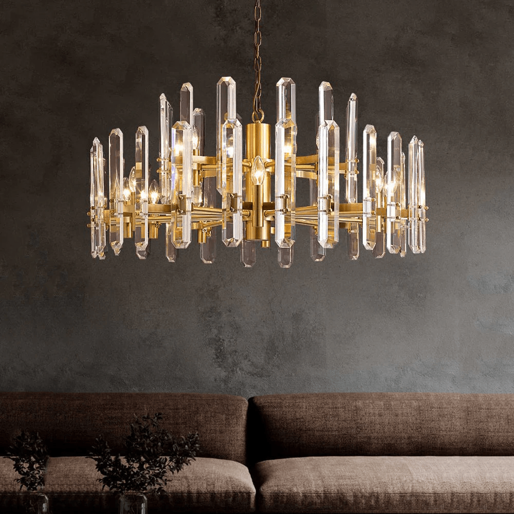Bonington Crystal Round Chandelier 24"36''48'' - GILDLAMPS