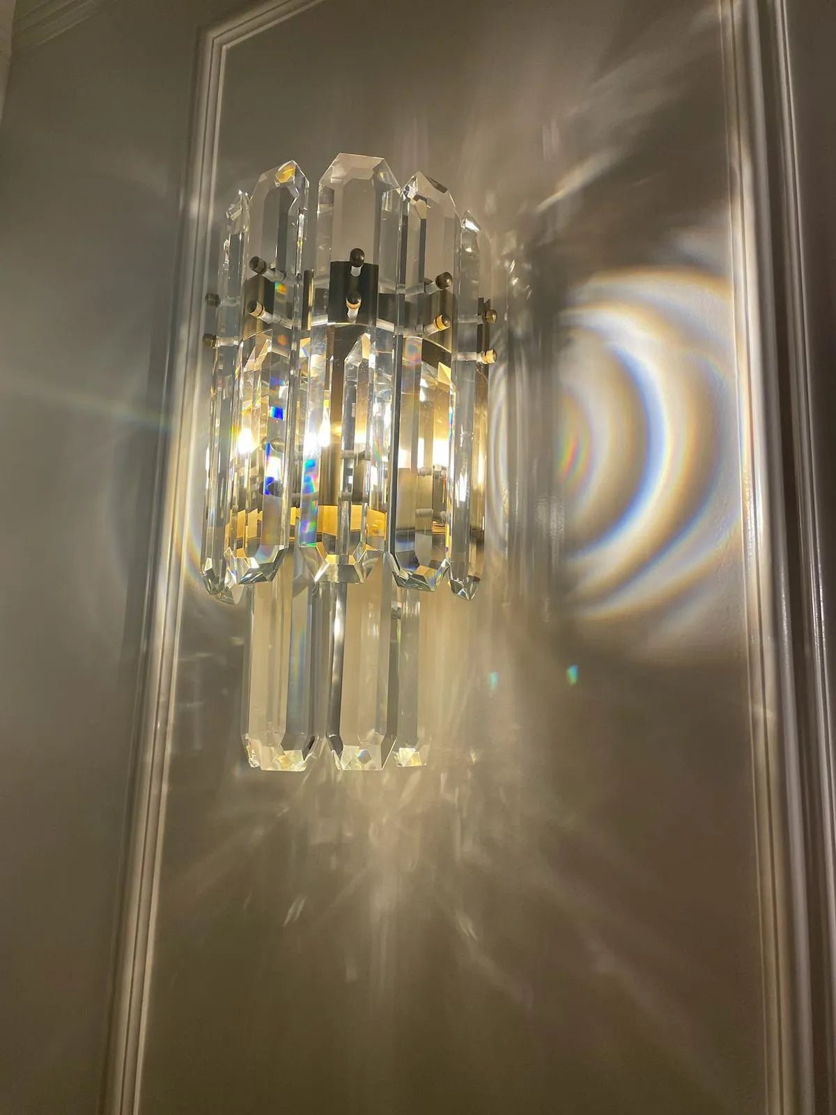 Bonnington Two - tier Crystal Wall Sconce 16" - GILDLAMPS