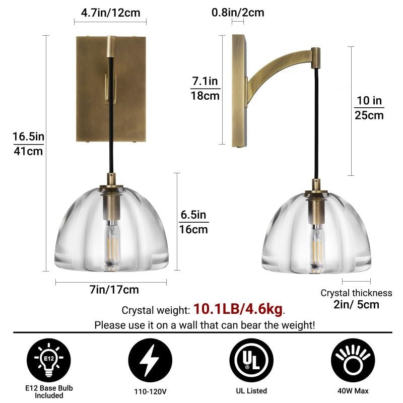 Borealis Crystal Wall Sconce - GILDLAMPS