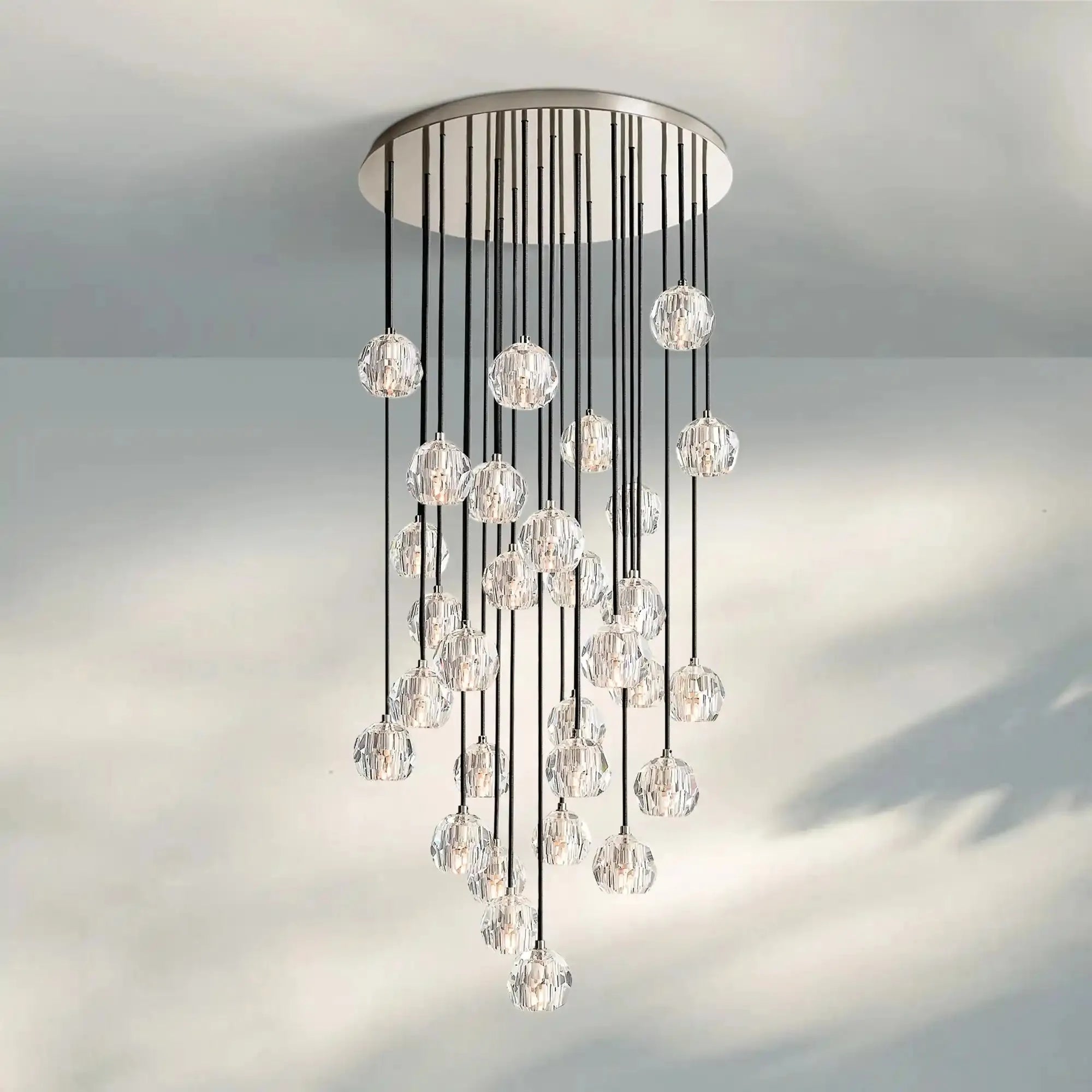 Bouble De Crystal Round Cluster Chandelier