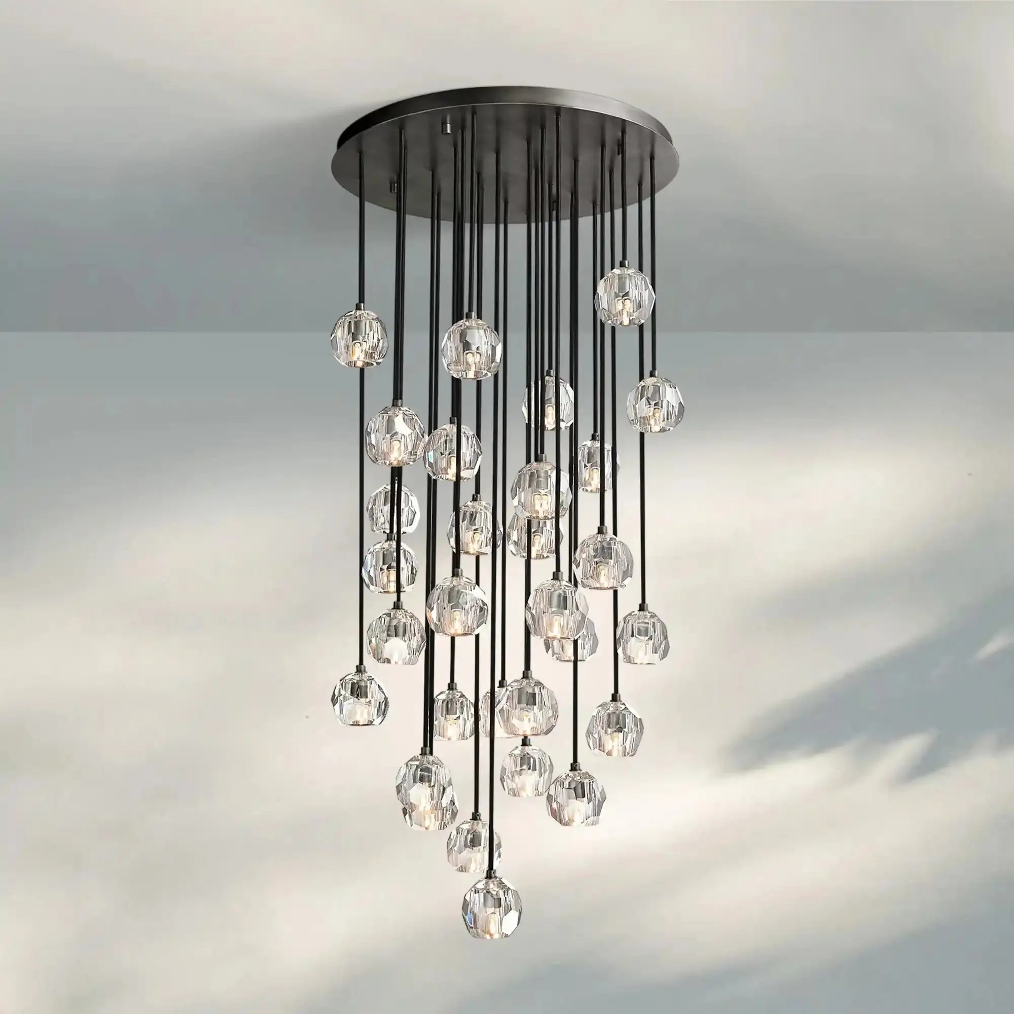 Bouble De Crystal Round Cluster Chandelier