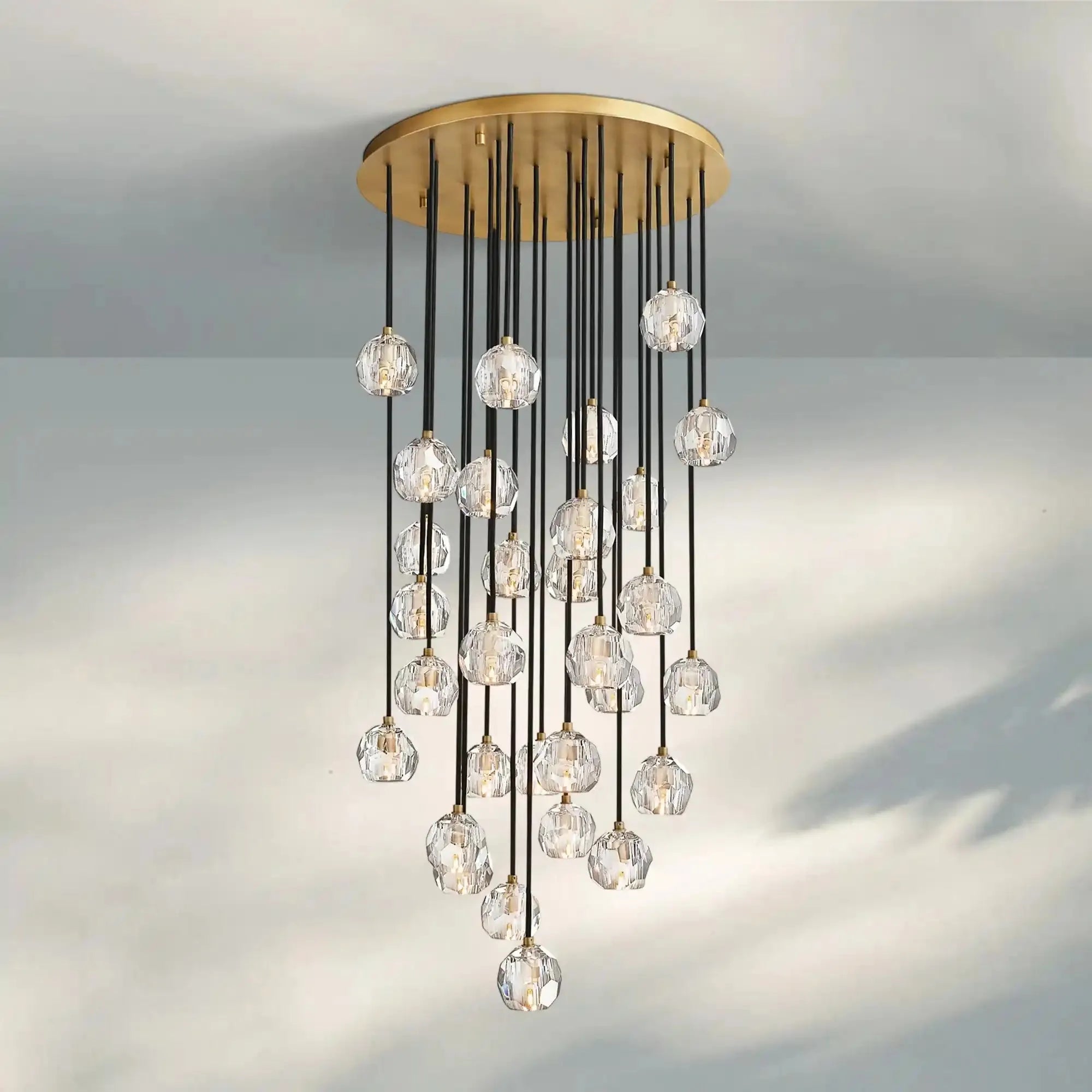 Bouble De Crystal Round Cluster Chandelier