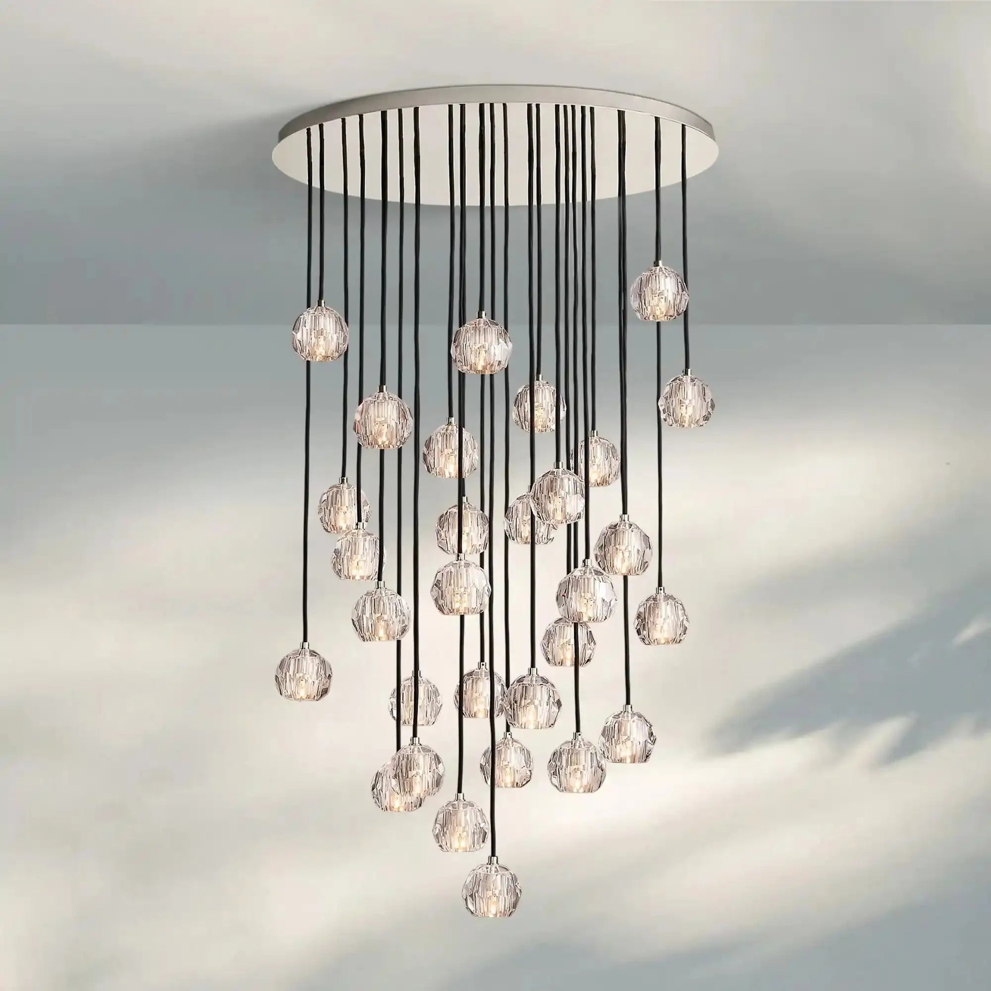 Bouble De Crystal Round Cluster Chandelier