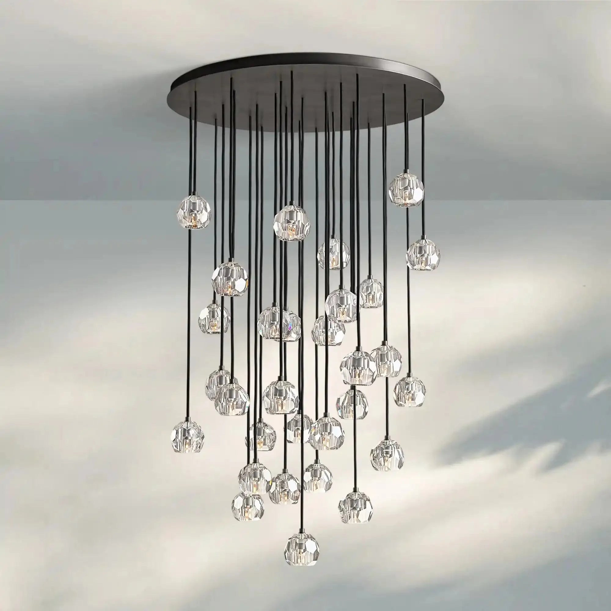 Bouble De Crystal Round Cluster Chandelier