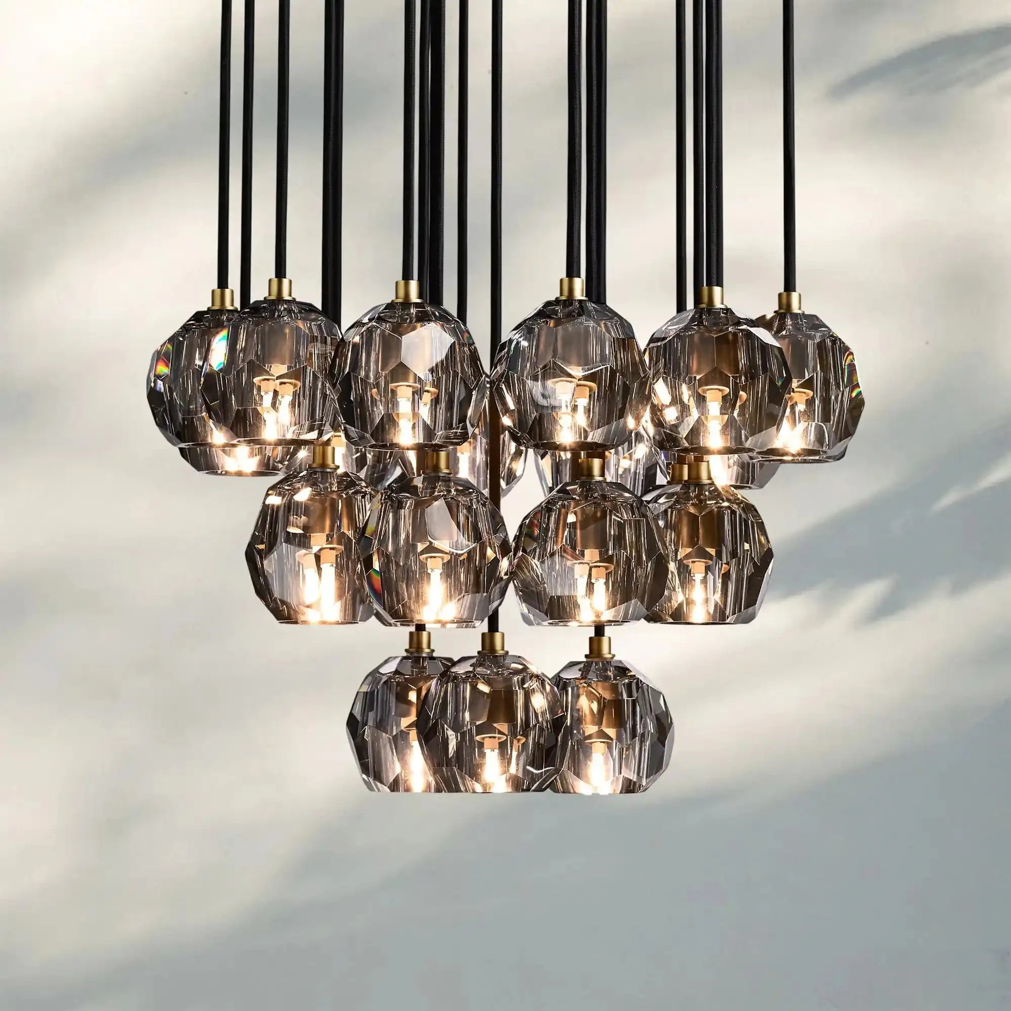 Bouble De Crystal Round Cluster Chandelier