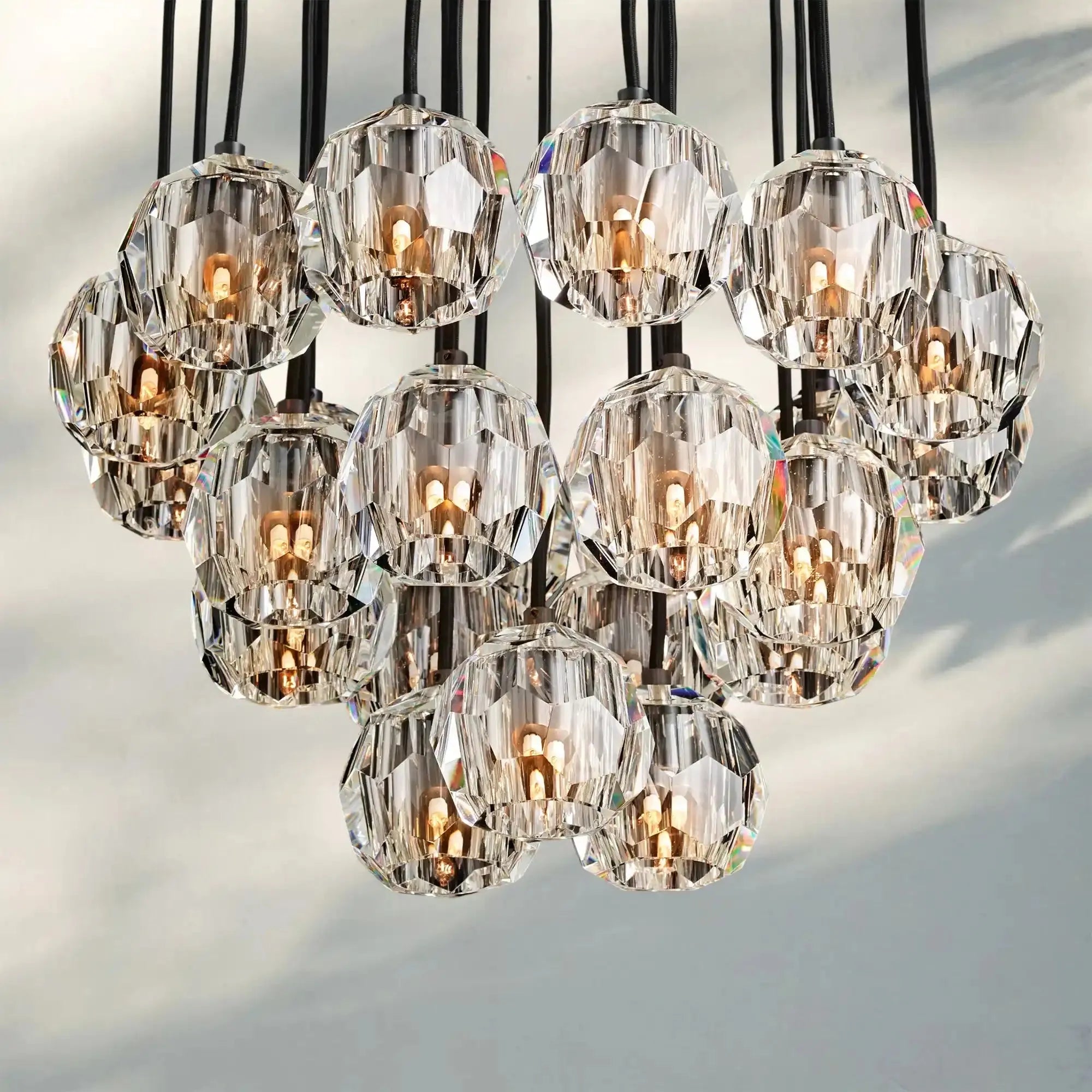 Bouble De Crystal Round Cluster Chandelier