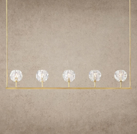 Boule De Cristal Clear Glass Linear Chandelier 48 inch, 60 inch - GILDLAMPS