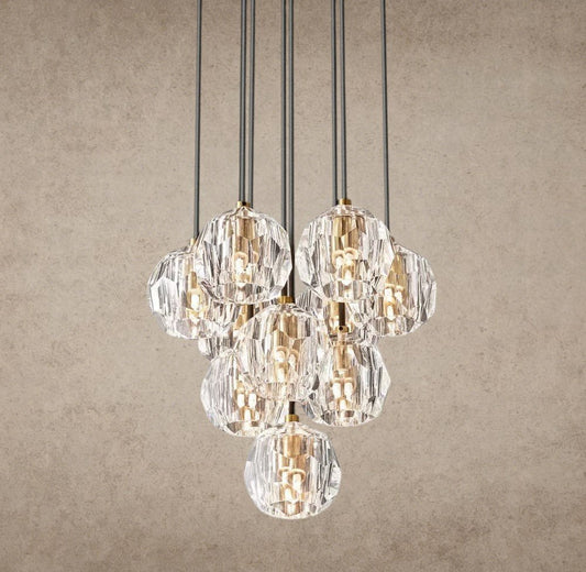 Boule De Cristal Clear/ Smoke Glass Round Cluster Chandelier 14 inch, 19 inch, 24 inch, 30 inch, 40 inch - GILDLAMPS