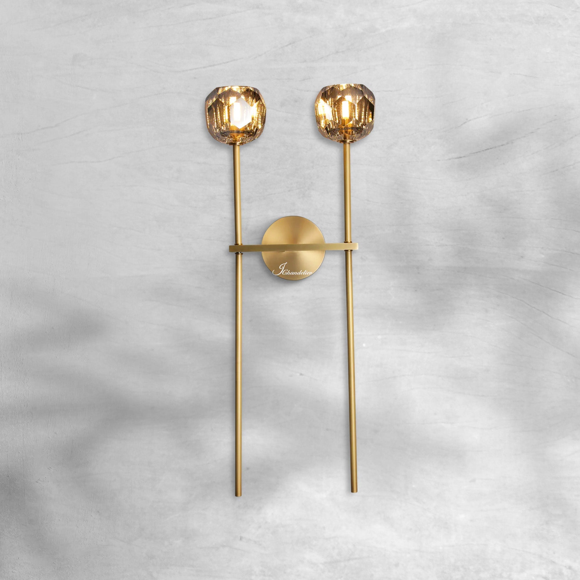 Bruma Smoke Glass Double Grand Wall Sconce - GILDLAMPS