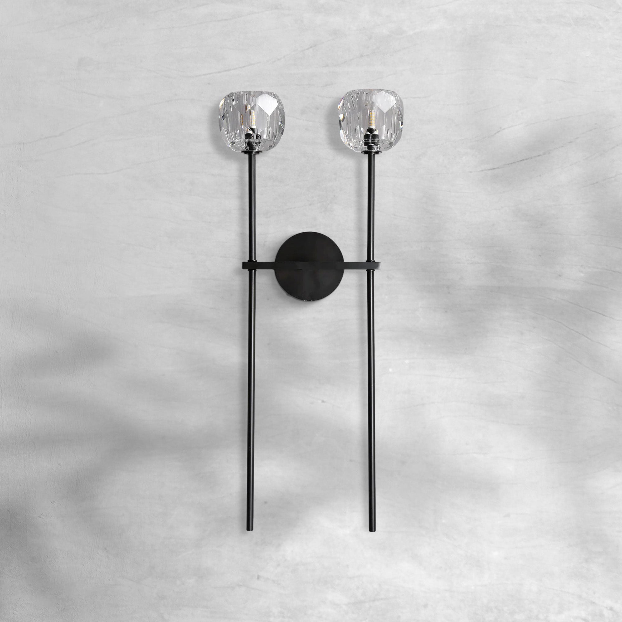 Bruma Smoke Glass Double Grand Wall Sconce - GILDLAMPS