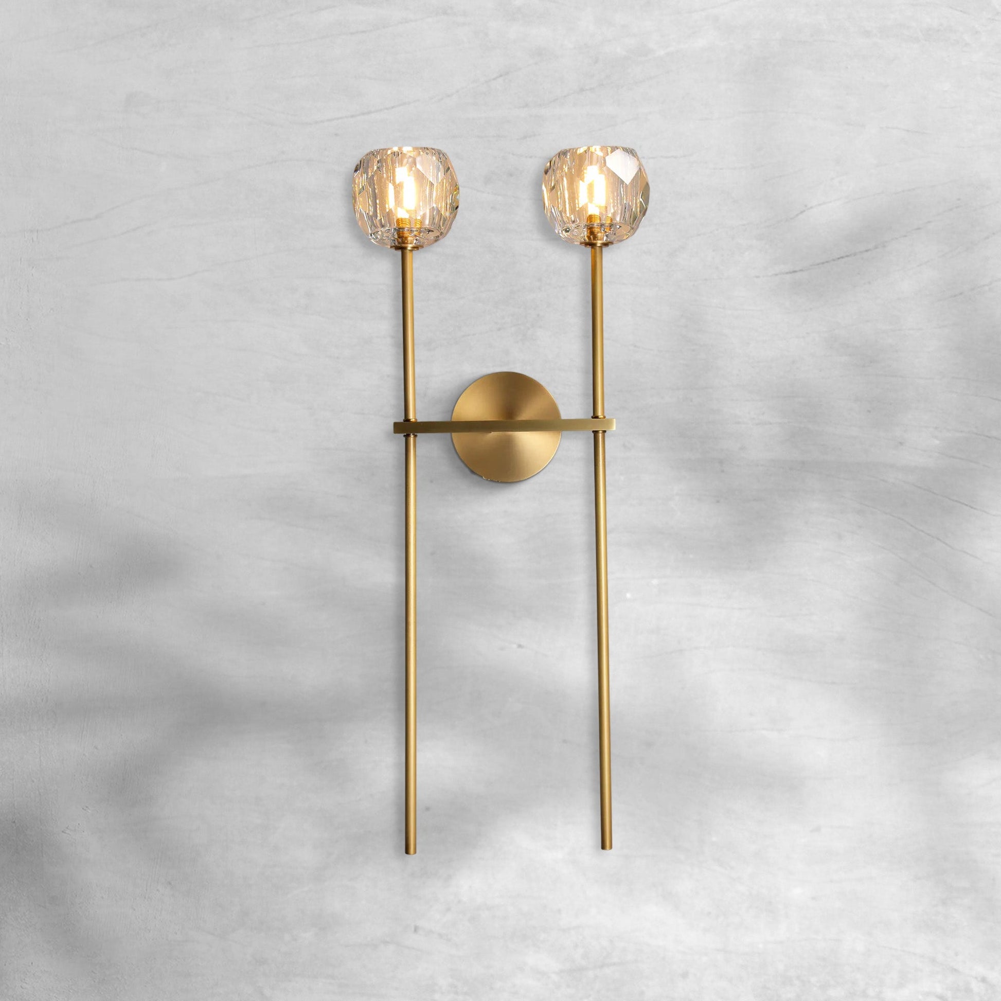 Bruma Smoke Glass Double Grand Wall Sconce - GILDLAMPS