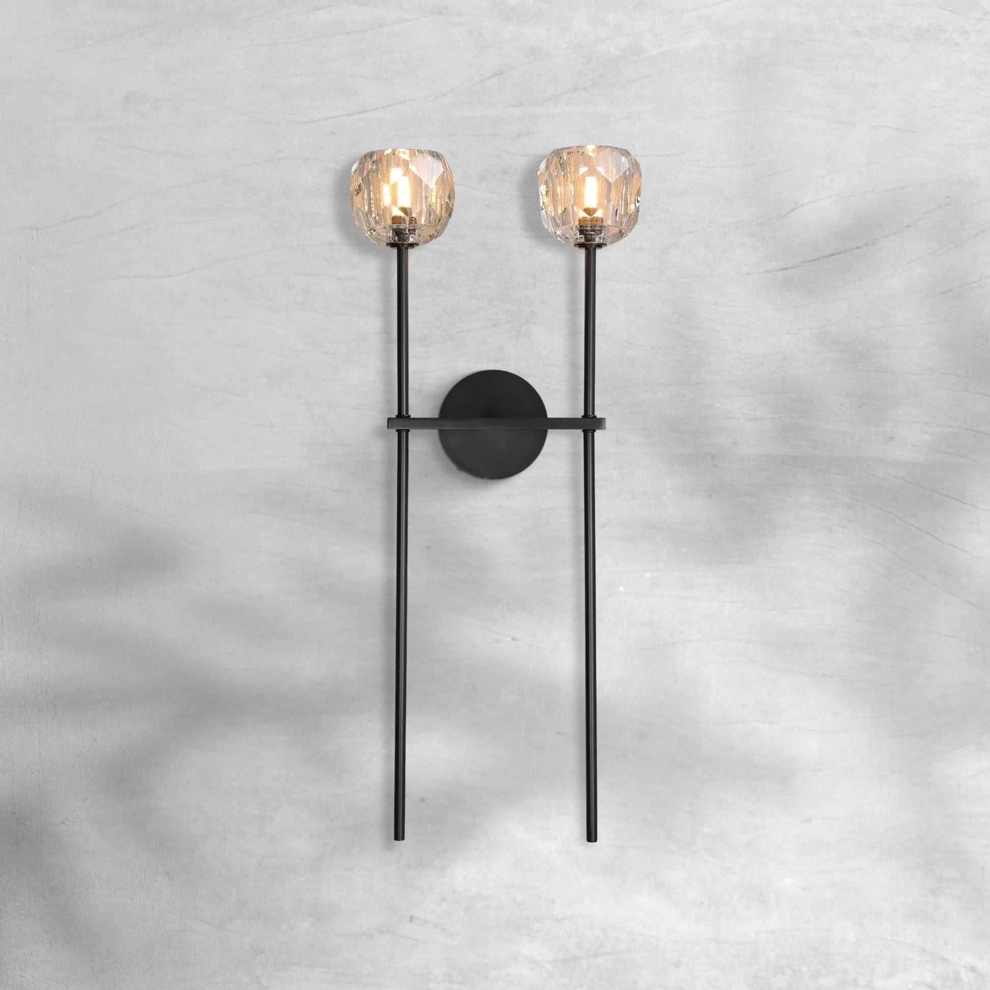 Bruma Smoke Glass Double Grand Wall Sconce - GILDLAMPS