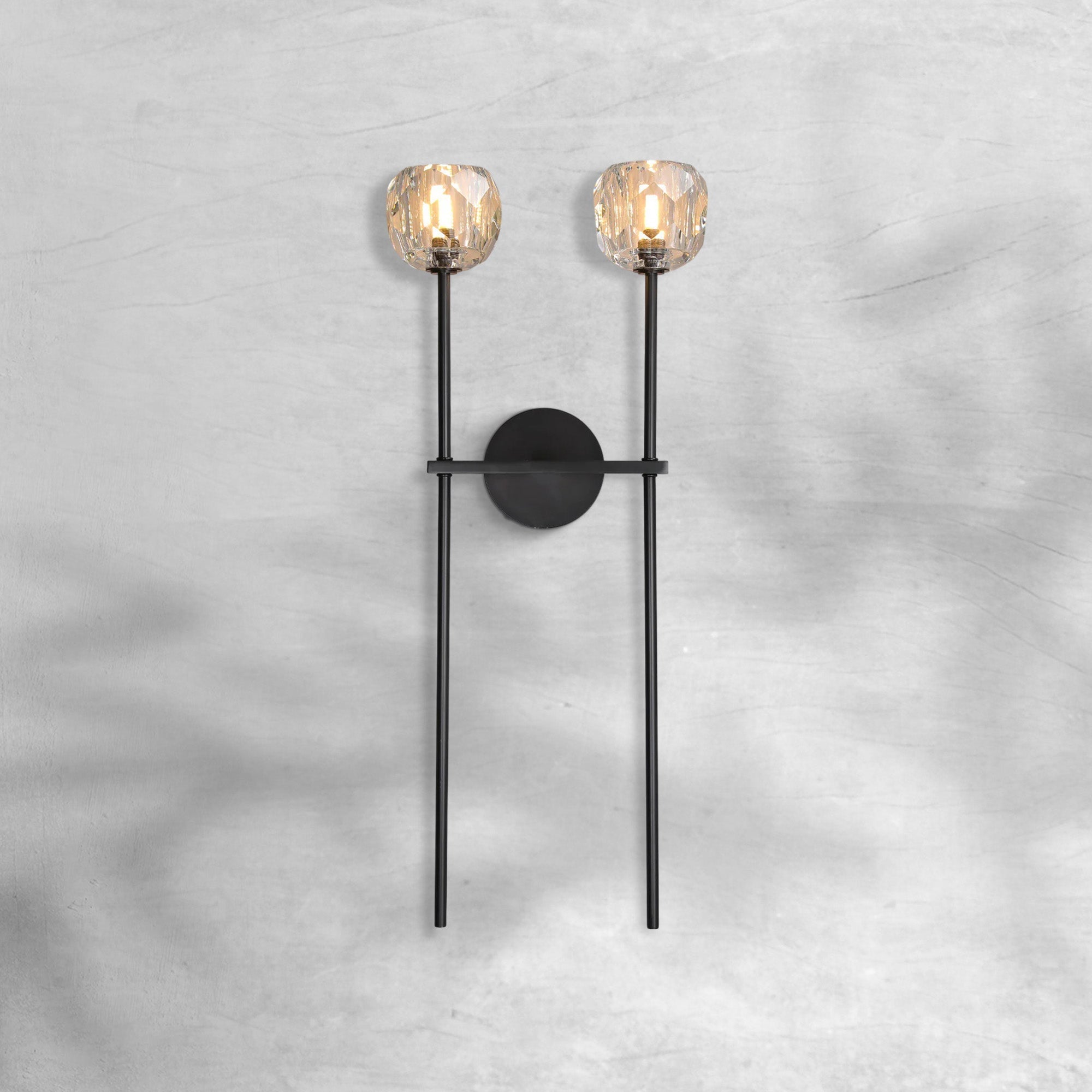 Bruma Smoke Glass Double Grand Wall Sconce - GILDLAMPS