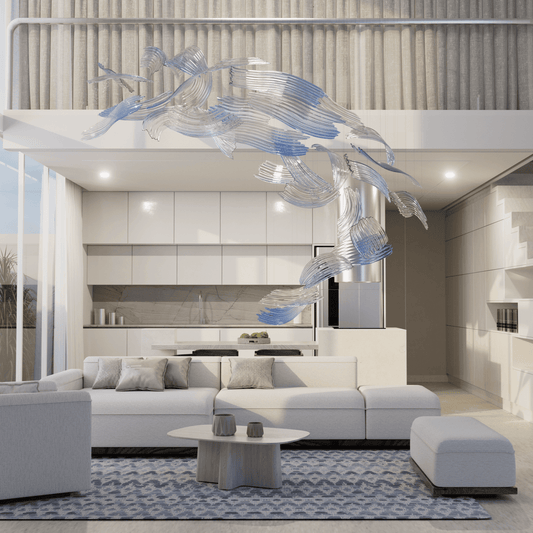 Brush Art Glass Chandelier - GILDLAMPS