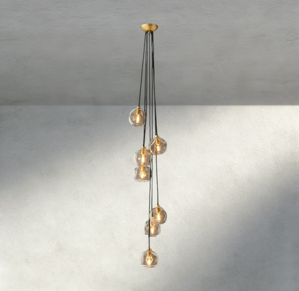 Bubble Clear Glass Cascade Pendant - GILDLAMPS