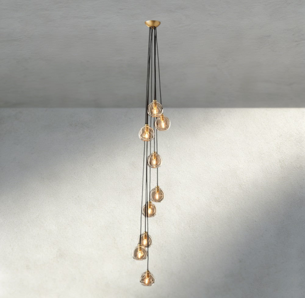 Bubble Clear Glass Cascade Pendant - GILDLAMPS