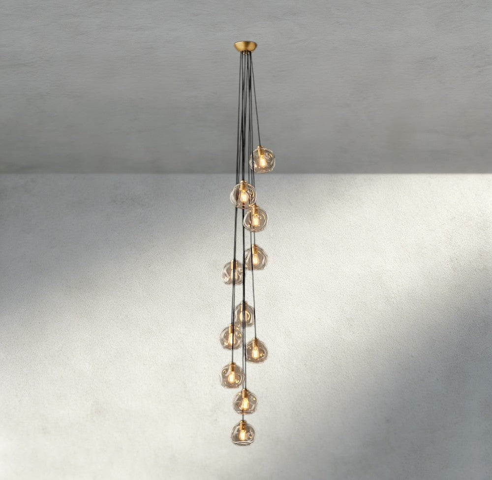 Bubble Clear Glass Cascade Pendant - GILDLAMPS