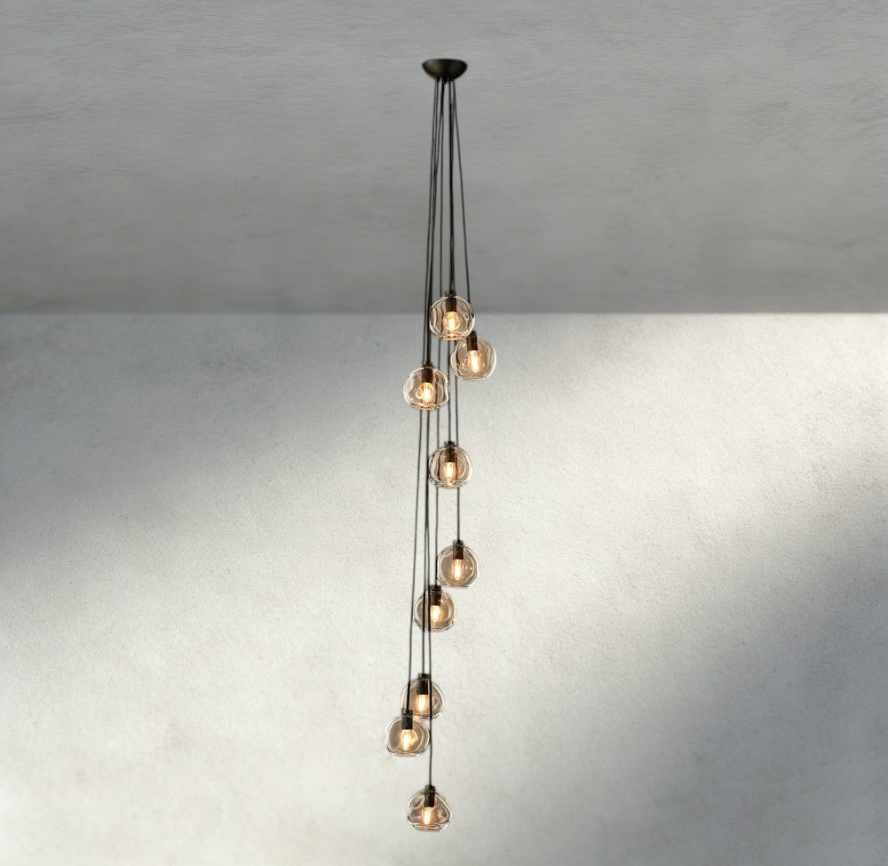 Bubble Clear Glass Cascade Pendant - GILDLAMPS
