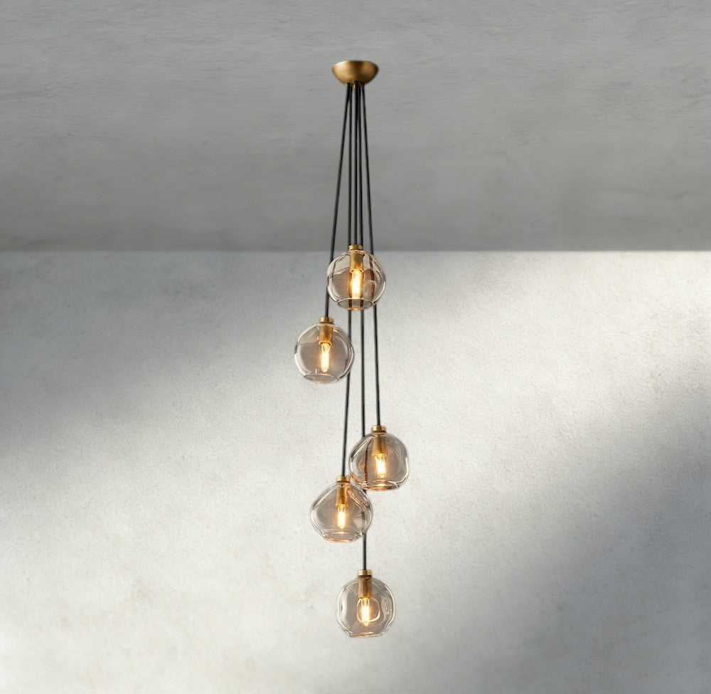 Bubble Clear Glass Cascade Pendant - GILDLAMPS