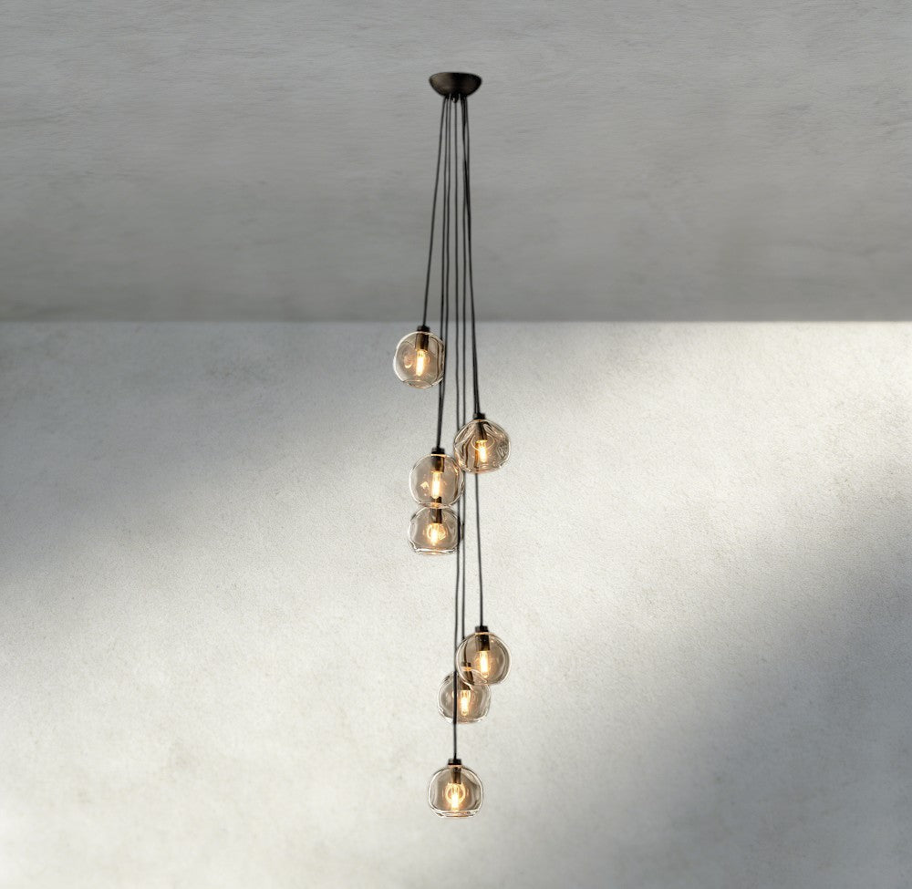 Bubble Clear Glass Cascade Pendant - GILDLAMPS