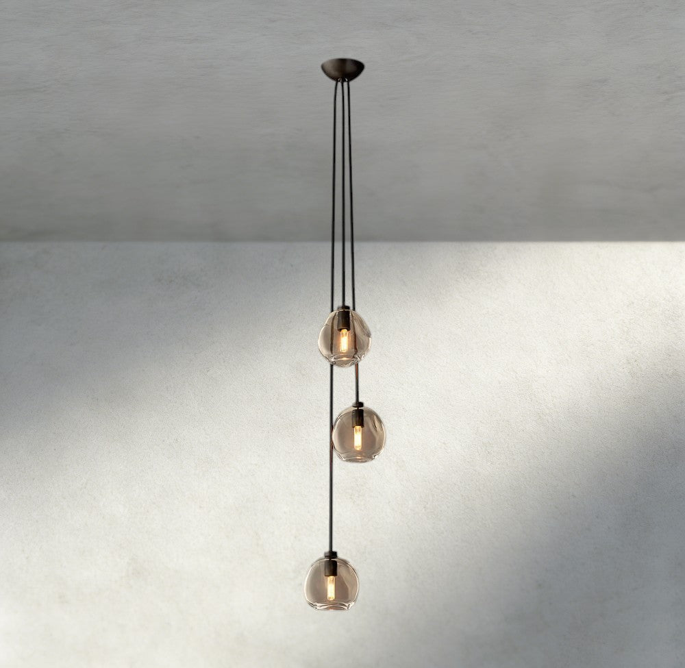 Bubble Clear Glass Cascade Pendant - GILDLAMPS