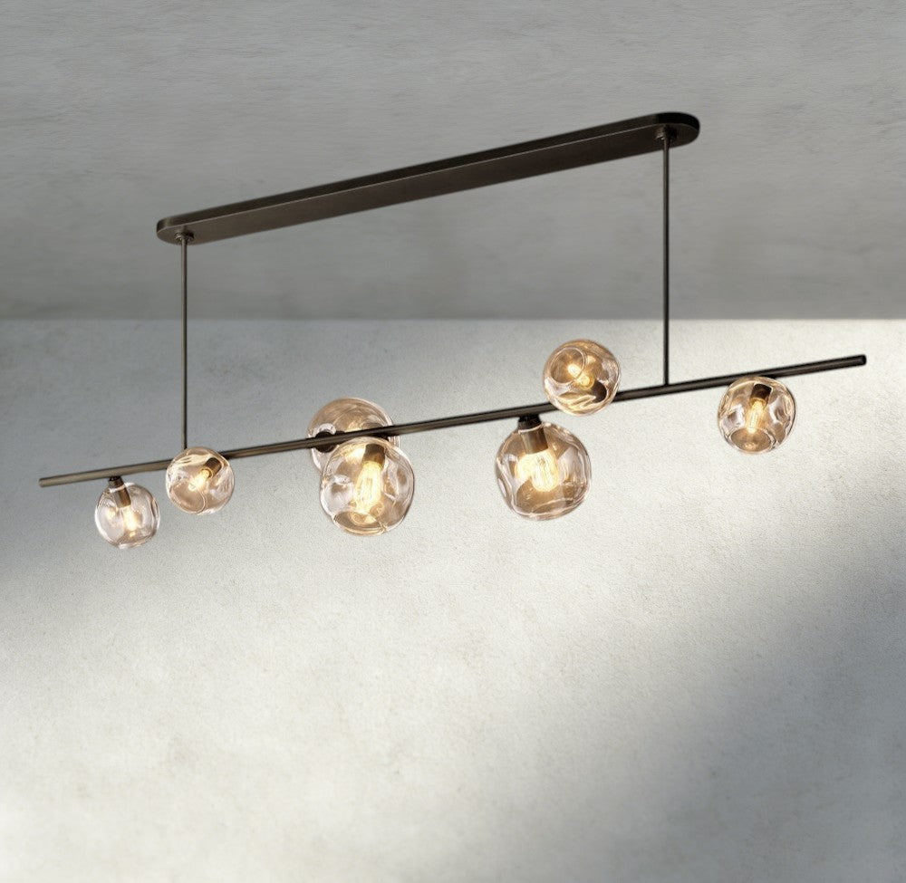 Bubble Clear Glass Linear Chandelier - GILDLAMPS