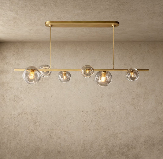 Bubble Clear Glass Linear Chandelier