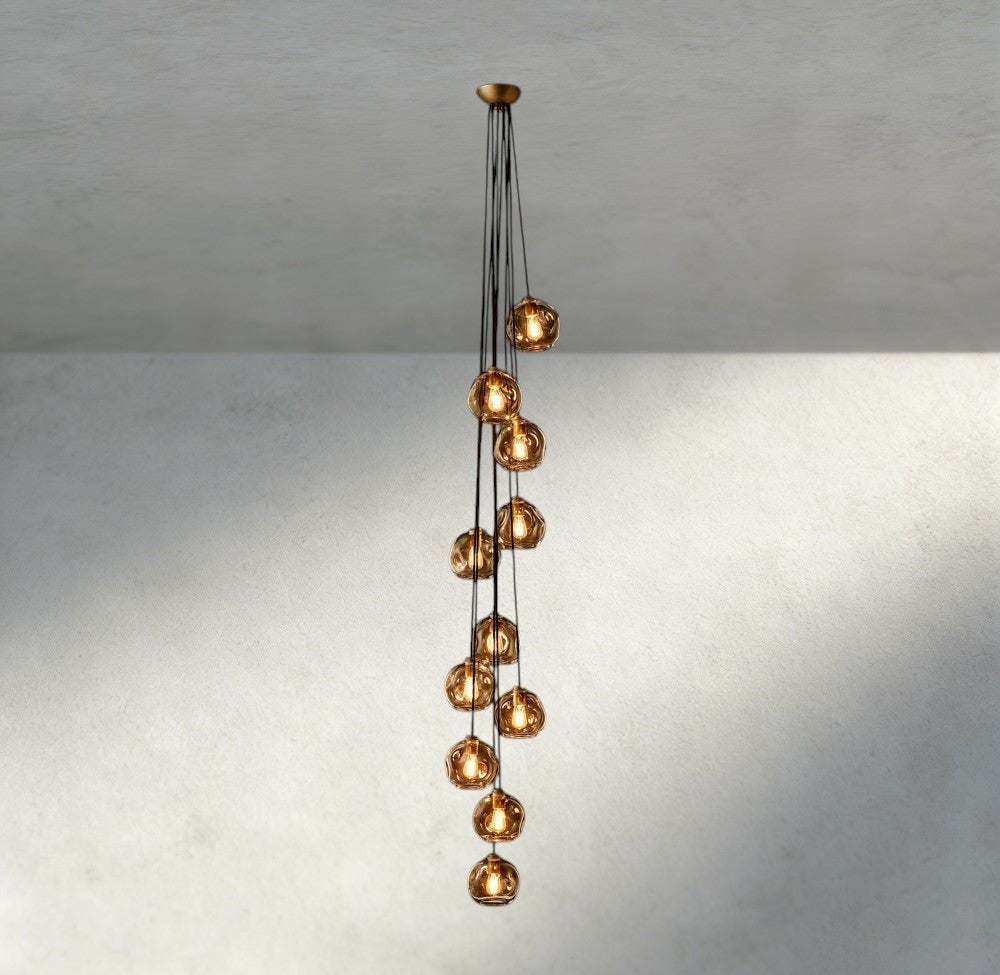 Bubble Smoke Glass Cascade Pendant - GILDLAMPS