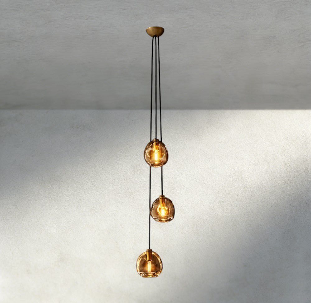 Bubble Smoke Glass Cascade Pendant - GILDLAMPS