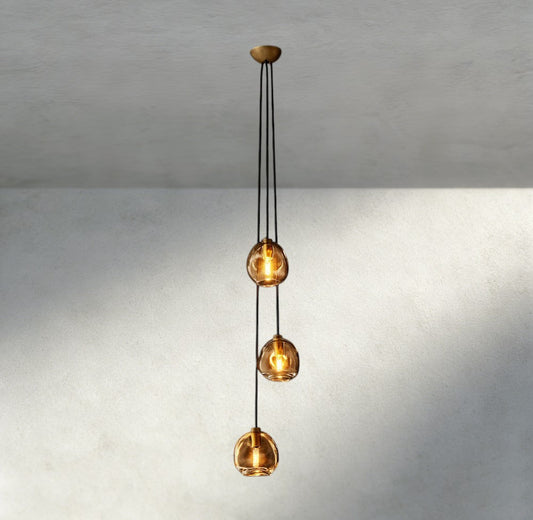 Bubble Smoke Glass Cascade Pendant - GILDLAMPS