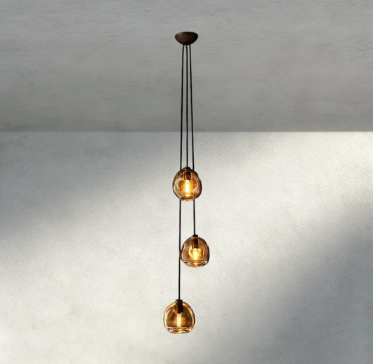 Bubble Smoke Glass Cascade Pendant - GILDLAMPS