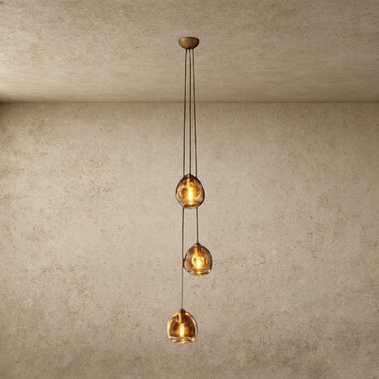 Bubble Smoke Glass Cascade Pendant - GILDLAMPS