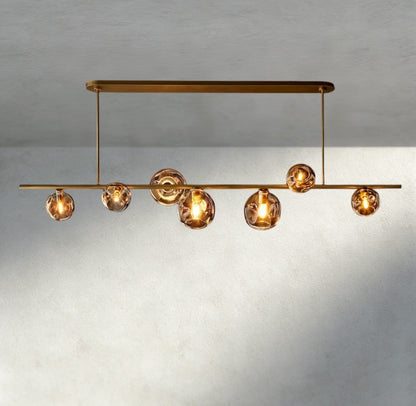 Bubble Smoke Glass Linear Chandelier - GILDLAMPS
