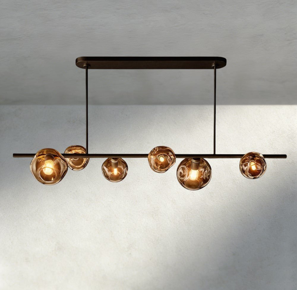 Bubble Smoke Glass Linear Chandelier - GILDLAMPS