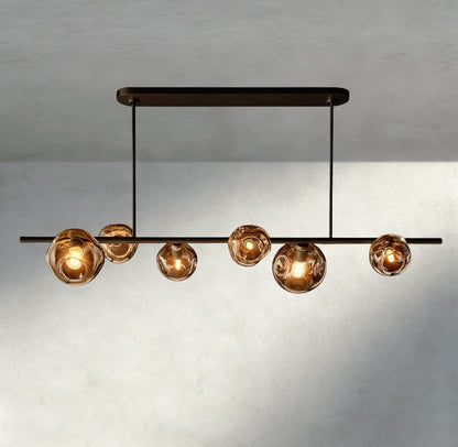 Bubble Smoke Glass Linear Chandelier - GILDLAMPS