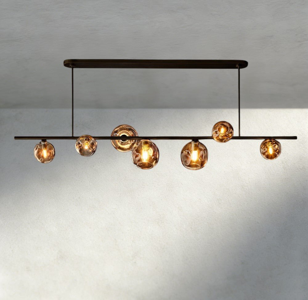 Bubble Smoke Glass Linear Chandelier - GILDLAMPS