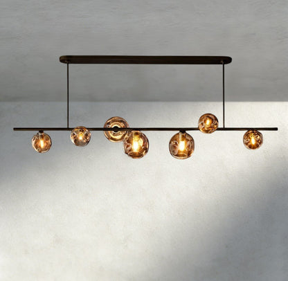 Bubble Smoke Glass Linear Chandelier - GILDLAMPS