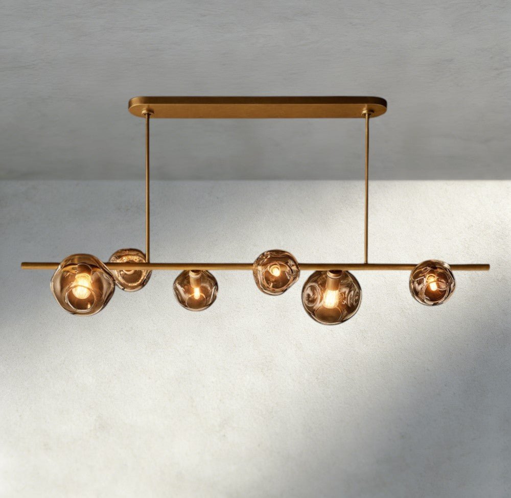 Bubble Smoke Glass Linear Chandelier - GILDLAMPS