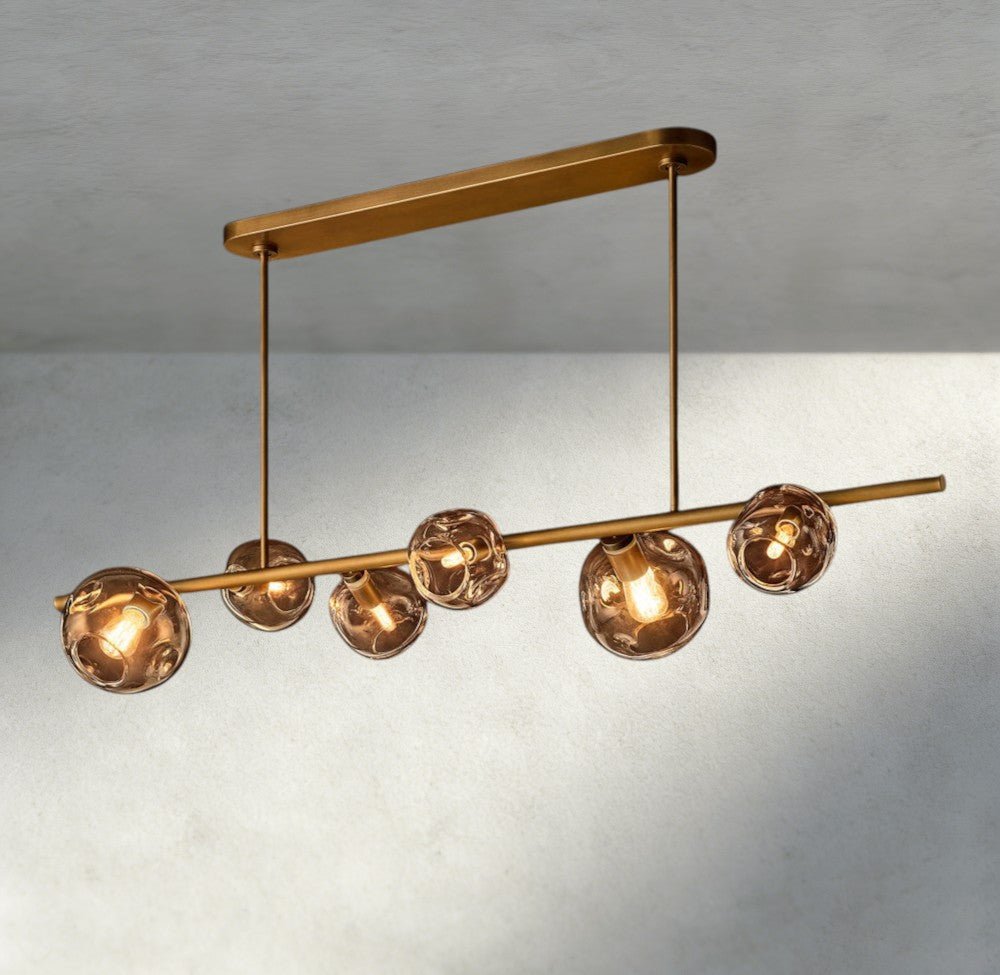 Bubble Smoke Glass Linear Chandelier - GILDLAMPS