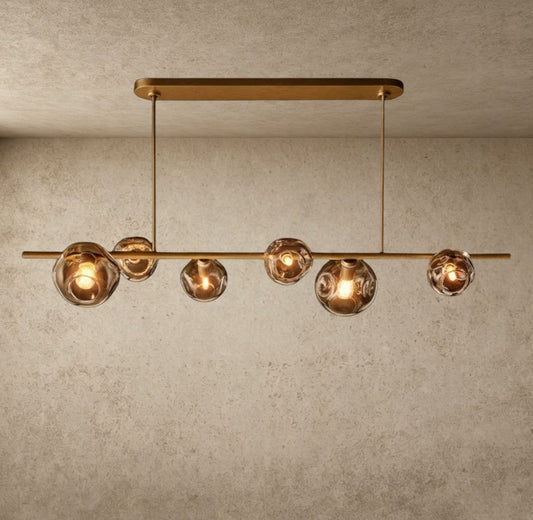Bubble Smoke Glass Linear Chandelier - GILDLAMPS