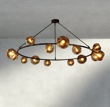 Bubble Smoke Glass Round Chandelier - GILDLAMPS