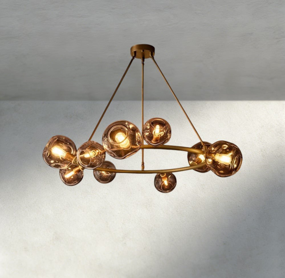Bubble Smoke Glass Round Chandelier - GILDLAMPS